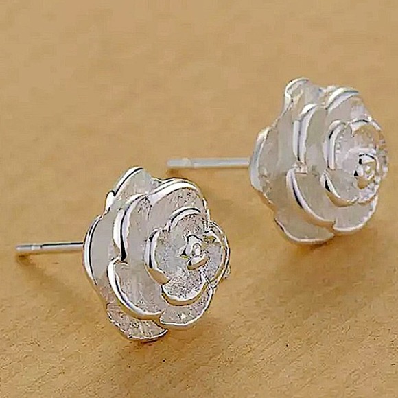 STERLING SILVER FLOWER TASSEL NECKLACE BRACELET RING EARRINGS SET - Picture 8 of 8